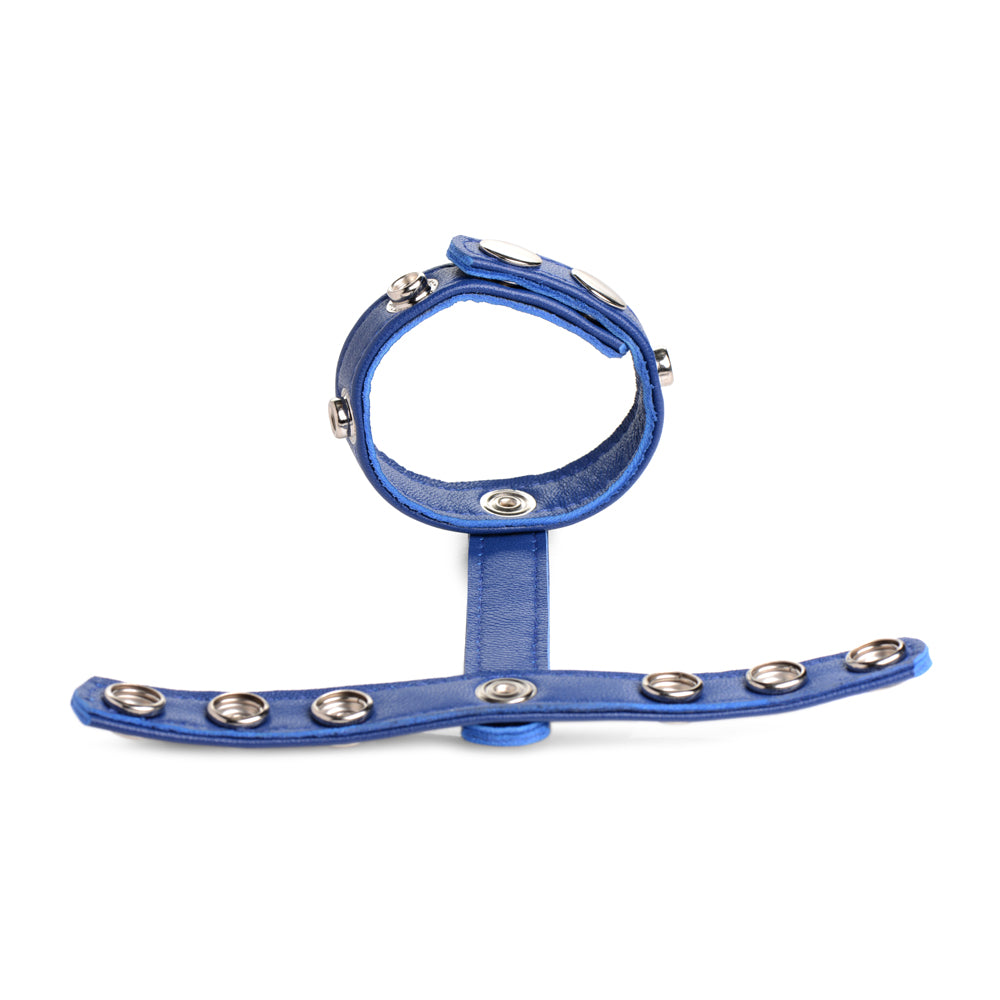 Strict Leather Cock Gear Leather Snap-On Harness Blue