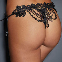 Embroidered & Beaded Thong